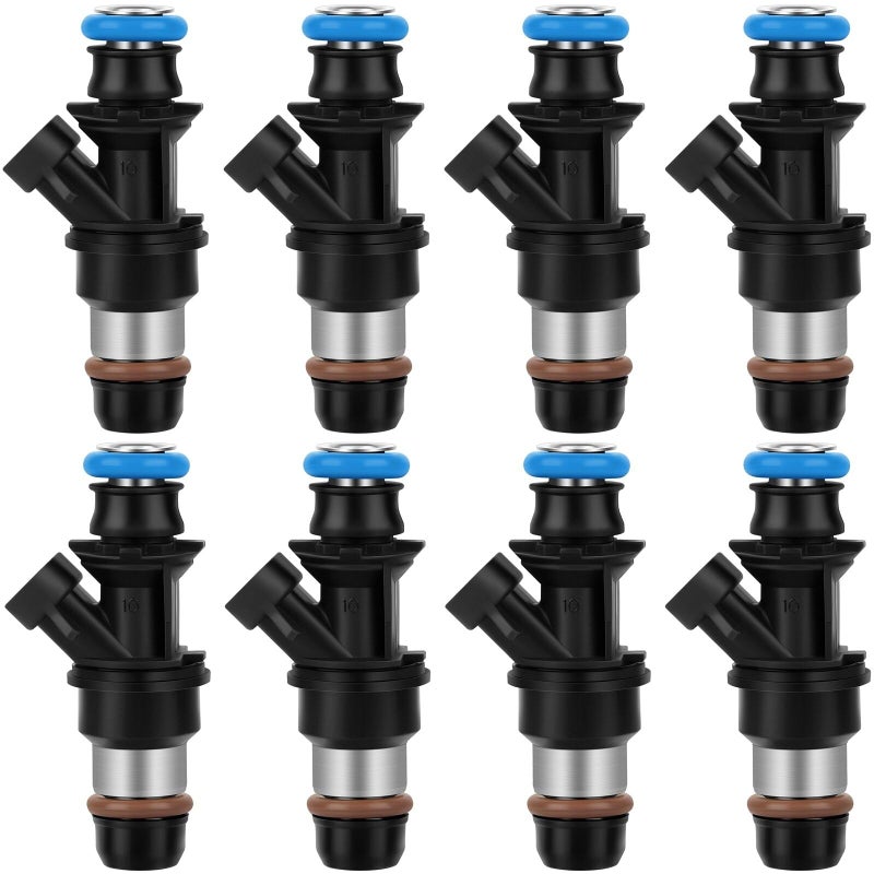 ANGLEWIDE 17113698 4G1132 4G1659 25317628 FJ315 Injectors ANGLEWIDE 2 Holes Fuel Injectors Sets fit for Buick/for Cadillac/for Chevy/for GMC/for Hummer/for Isuzu 8pcs - Image 1